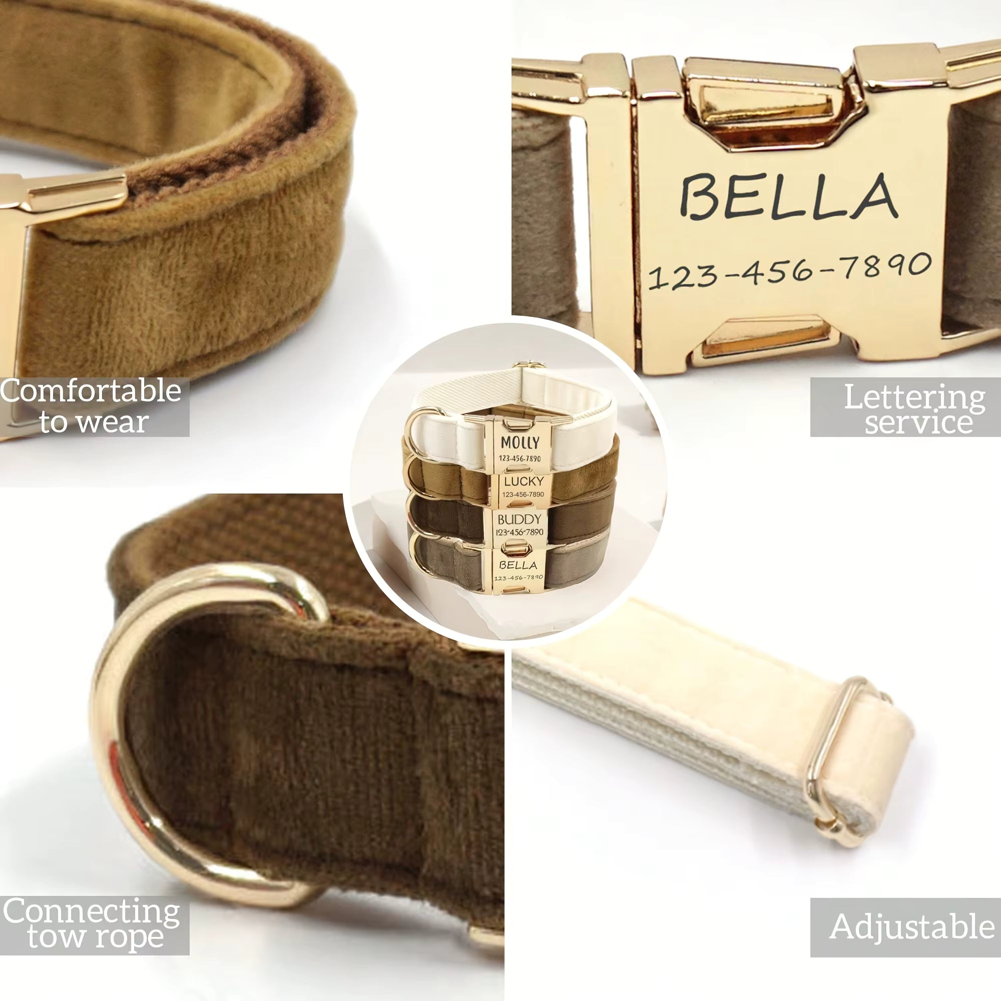 Collier Assorti FurEverTag — Velours Gravé