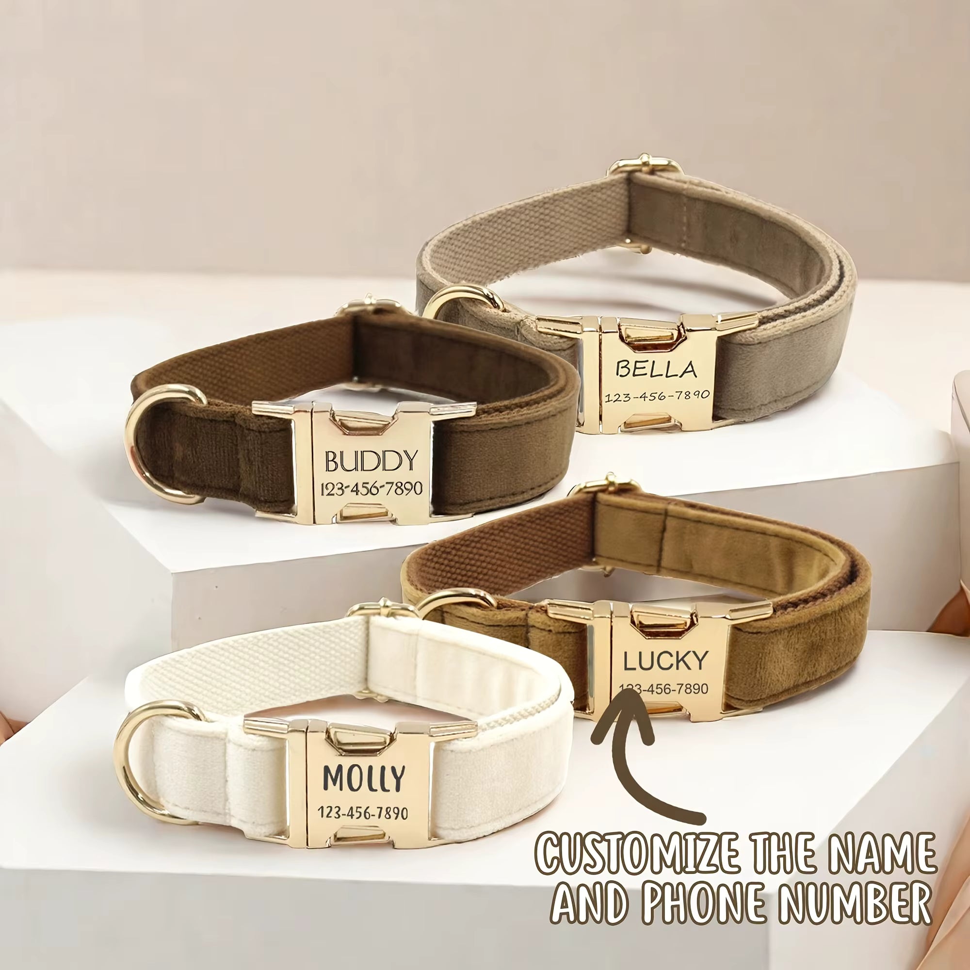 Collier Assorti FurEverTag — Velours Gravé